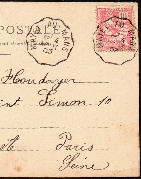 Courrier-Convoyeur-Ligne Mayet au Mans Type II, Aout 1903